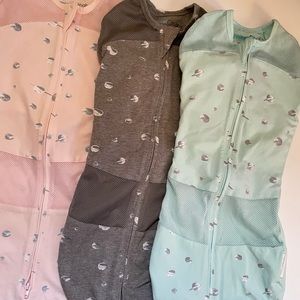 Happiest baby sleepea swaddle set of 3 in pink, blue and gray